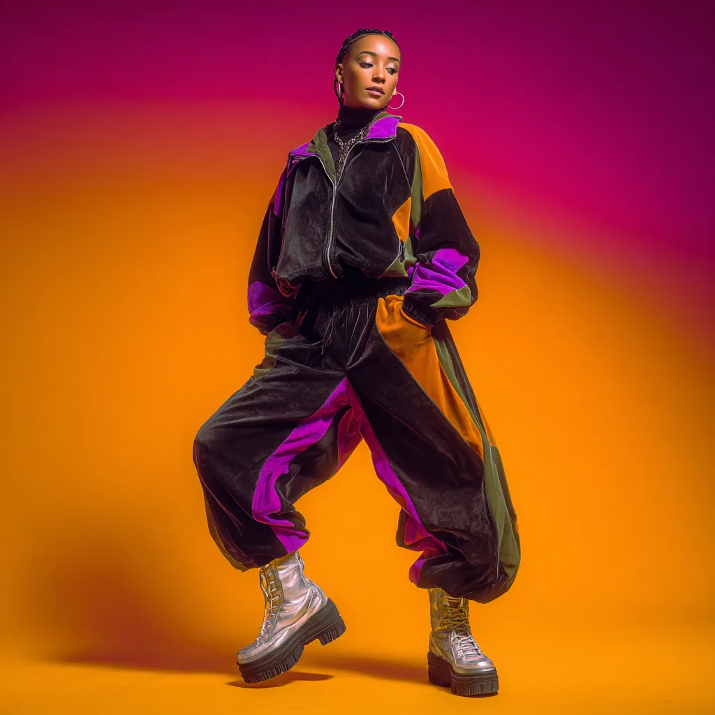 Women fashion trends velour tracksuit