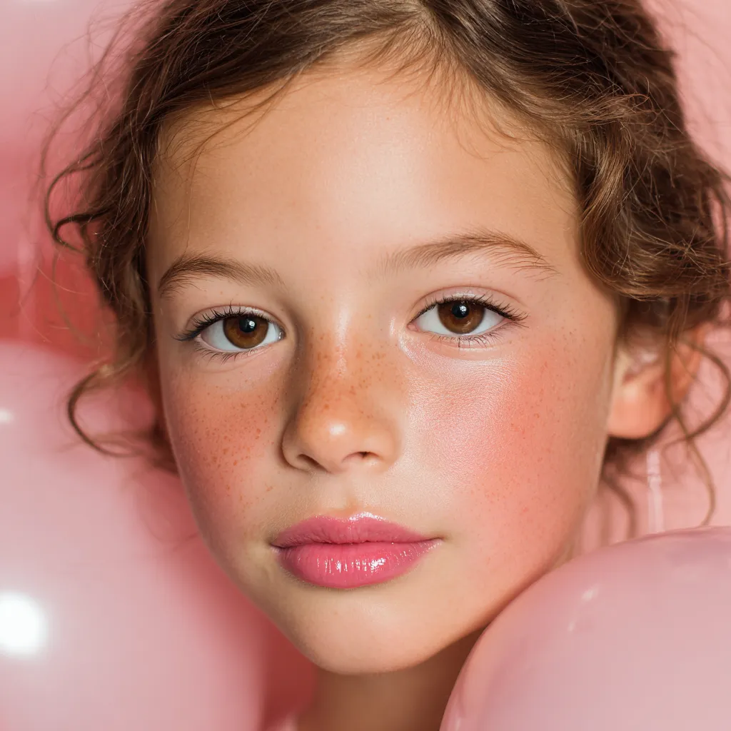 kids tinted lip balm festive makeup close up