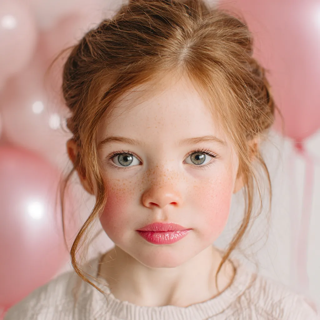 young girl natural gloss lip party portrait