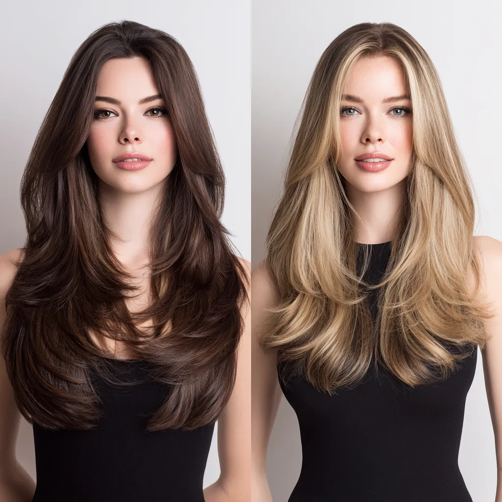 fine hair butterfly layers airy face framing