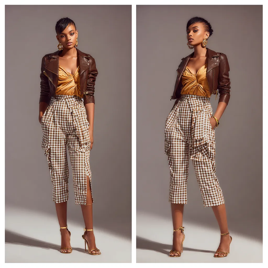 capri pants with leather jacket bold jewelry spring look