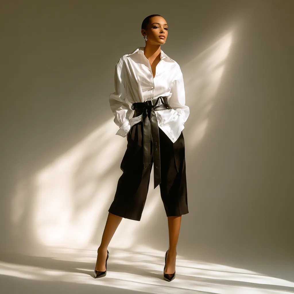 high waisted black capri pants spring 2026 runway look