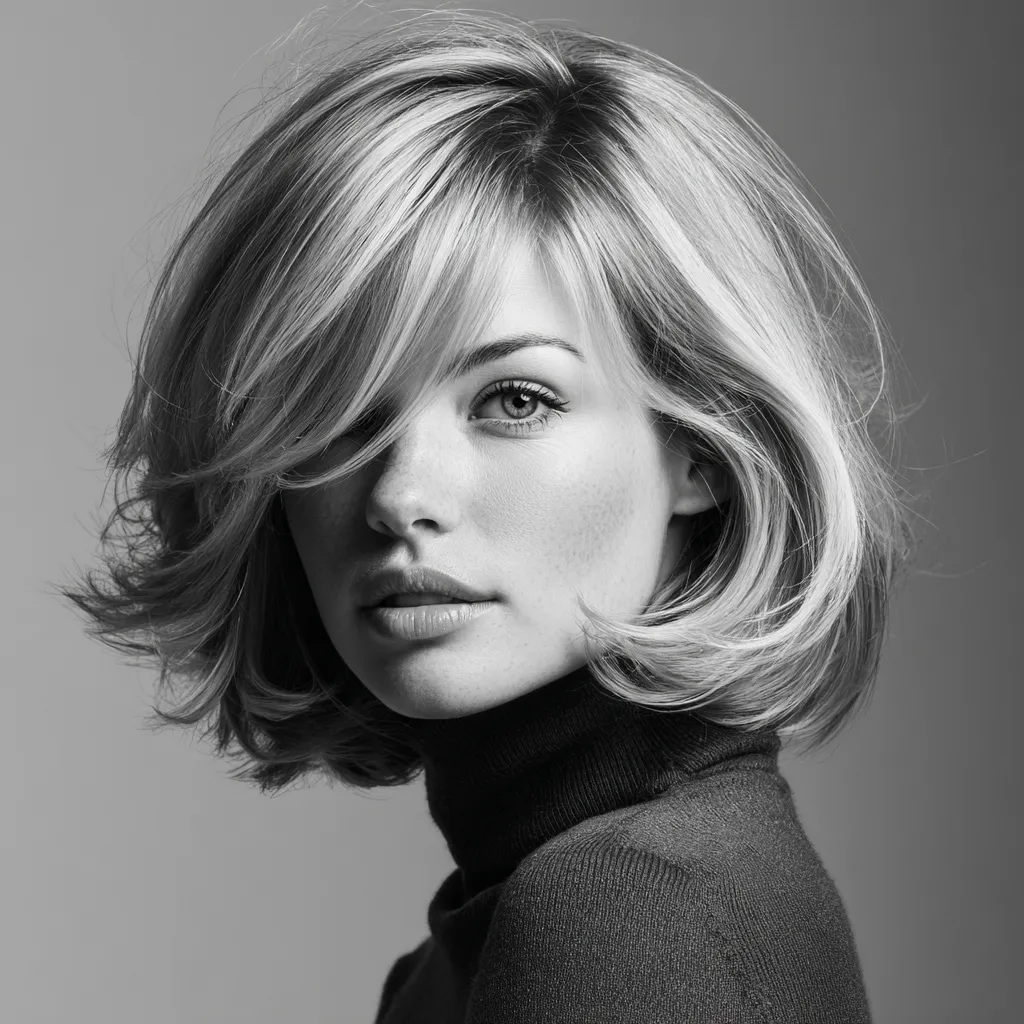 Airy layered cloud cut with rounded volume at shoulders
