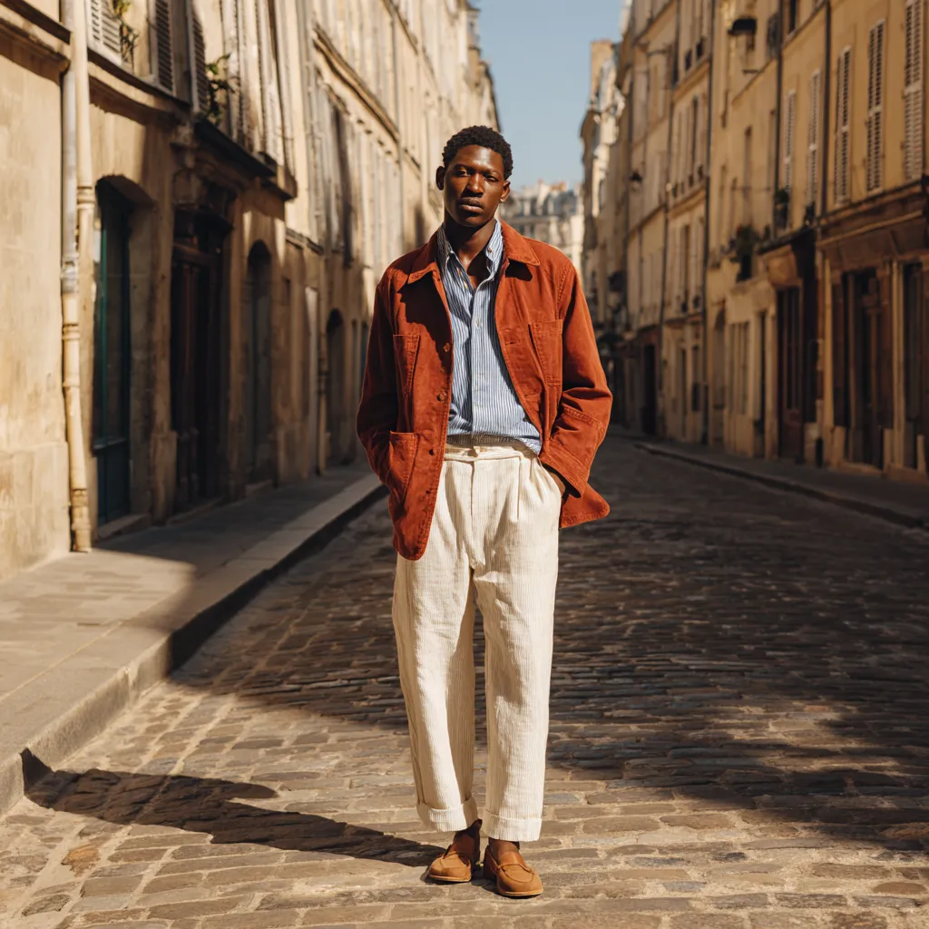 linen and woven chore coat men textured spring styling