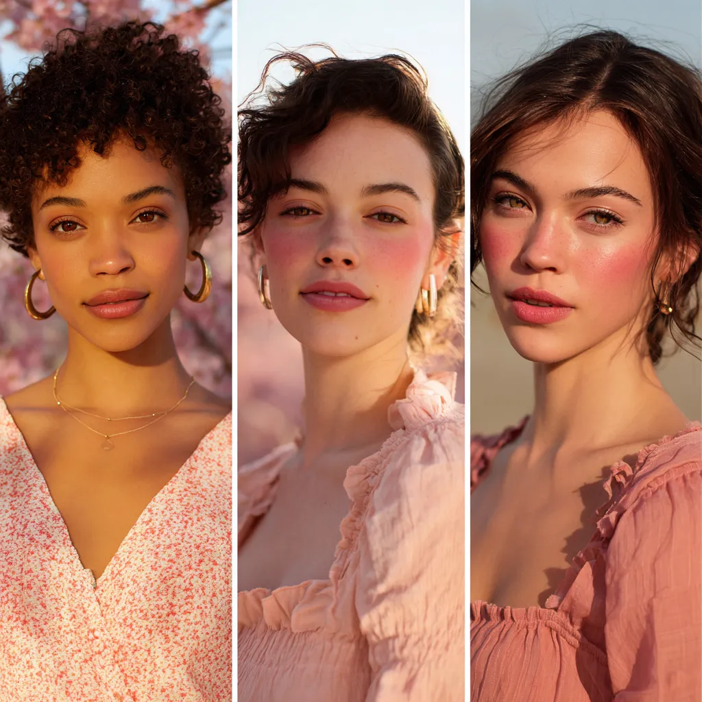 three watercolor flush blush looks different skin tones
