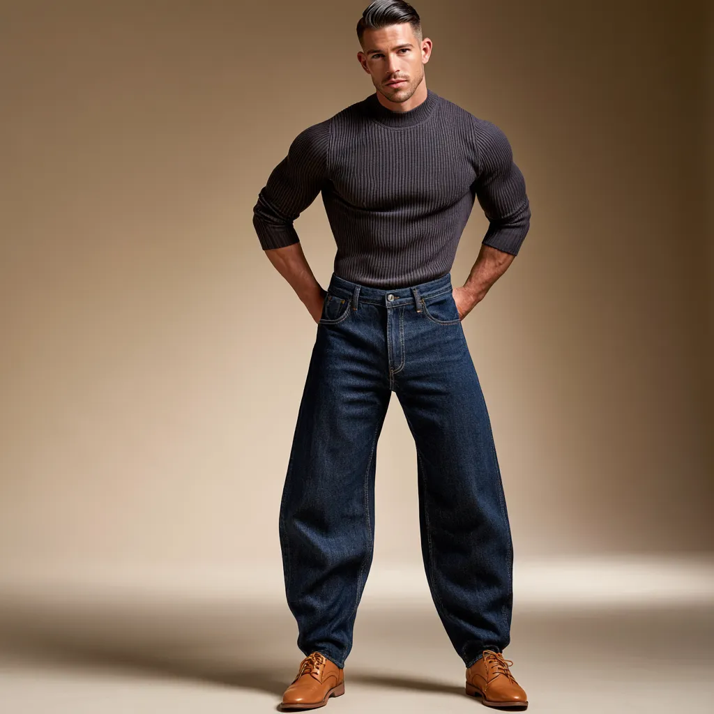 barrel leg denim men styled smart casual spring look