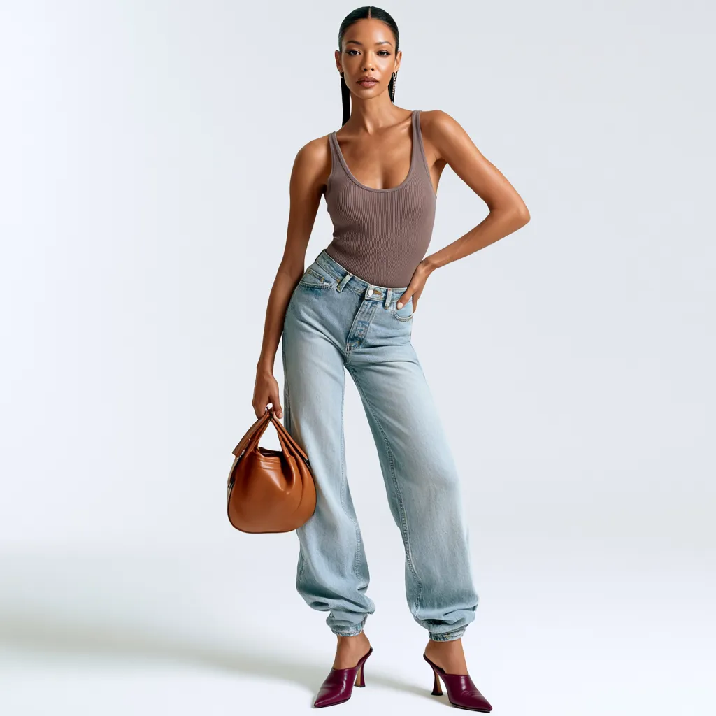 sculpted denim silhouette spring fashion shoot