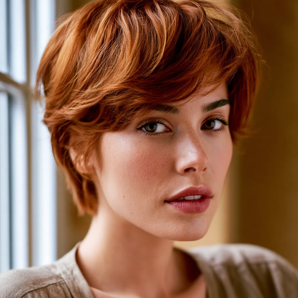 celebrity bixie cut side part face framing pieces
