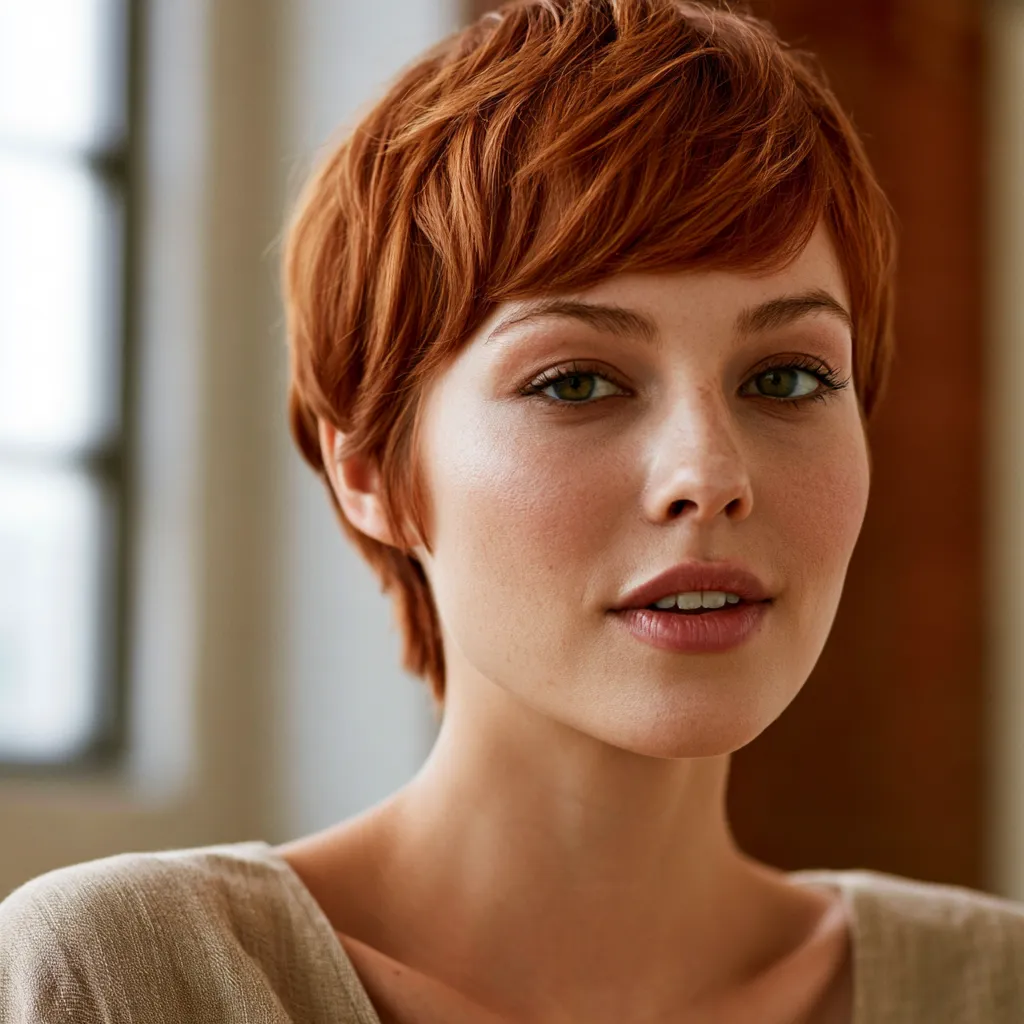 bixie cut 2026 red hair editorial style