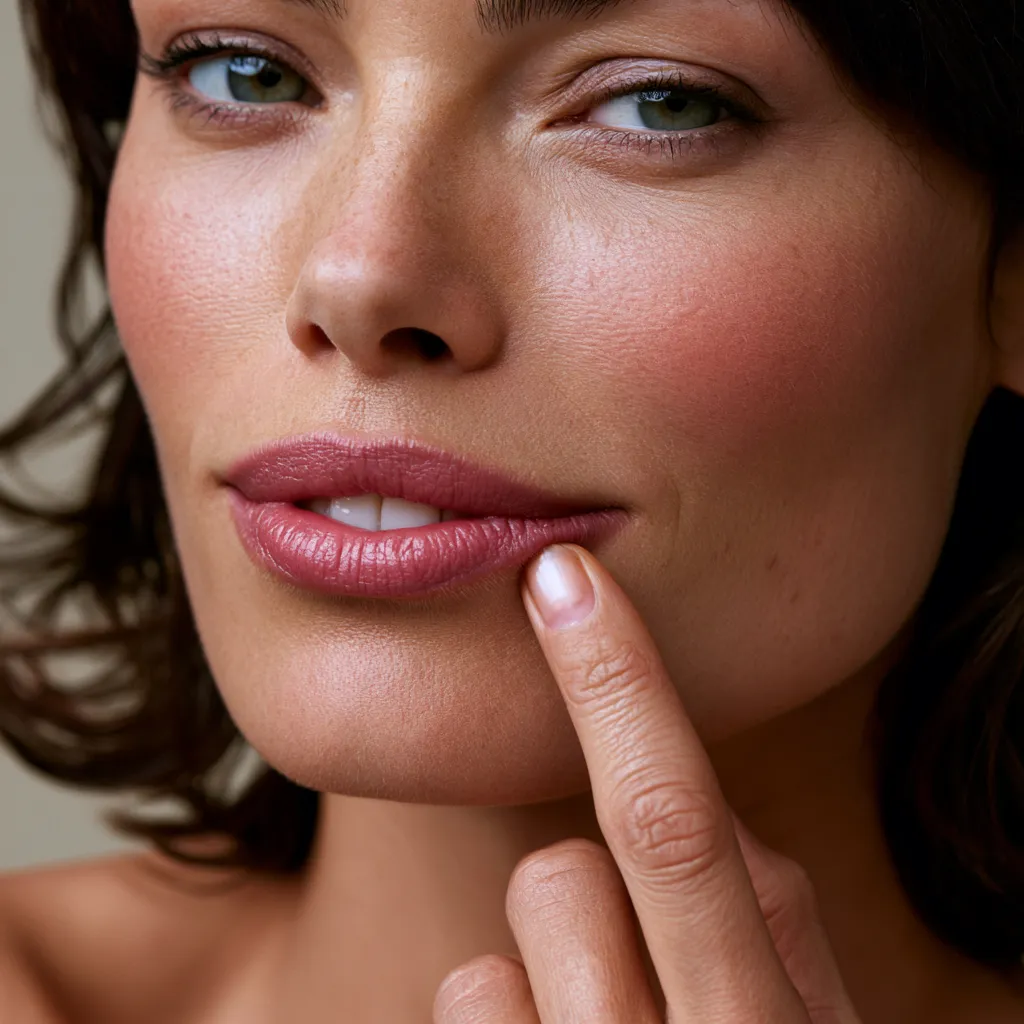 Nina Park style blurred lip in nude tone