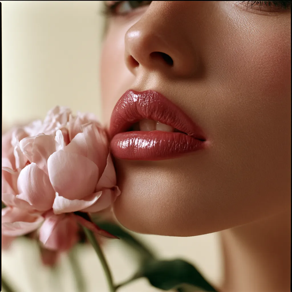 Lip liner and matte lipstick for blurred finish