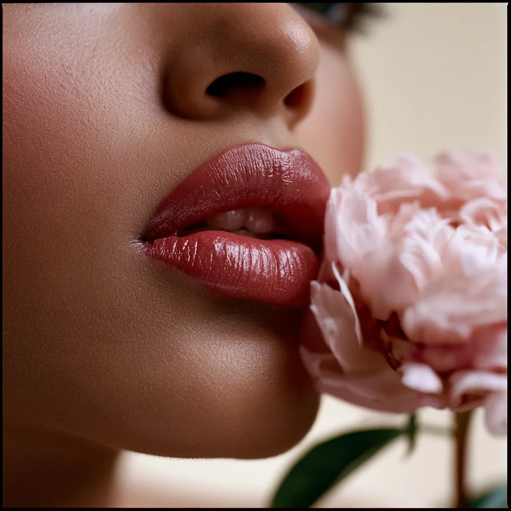 Blurred lip products from drugstore to luxury flat lay