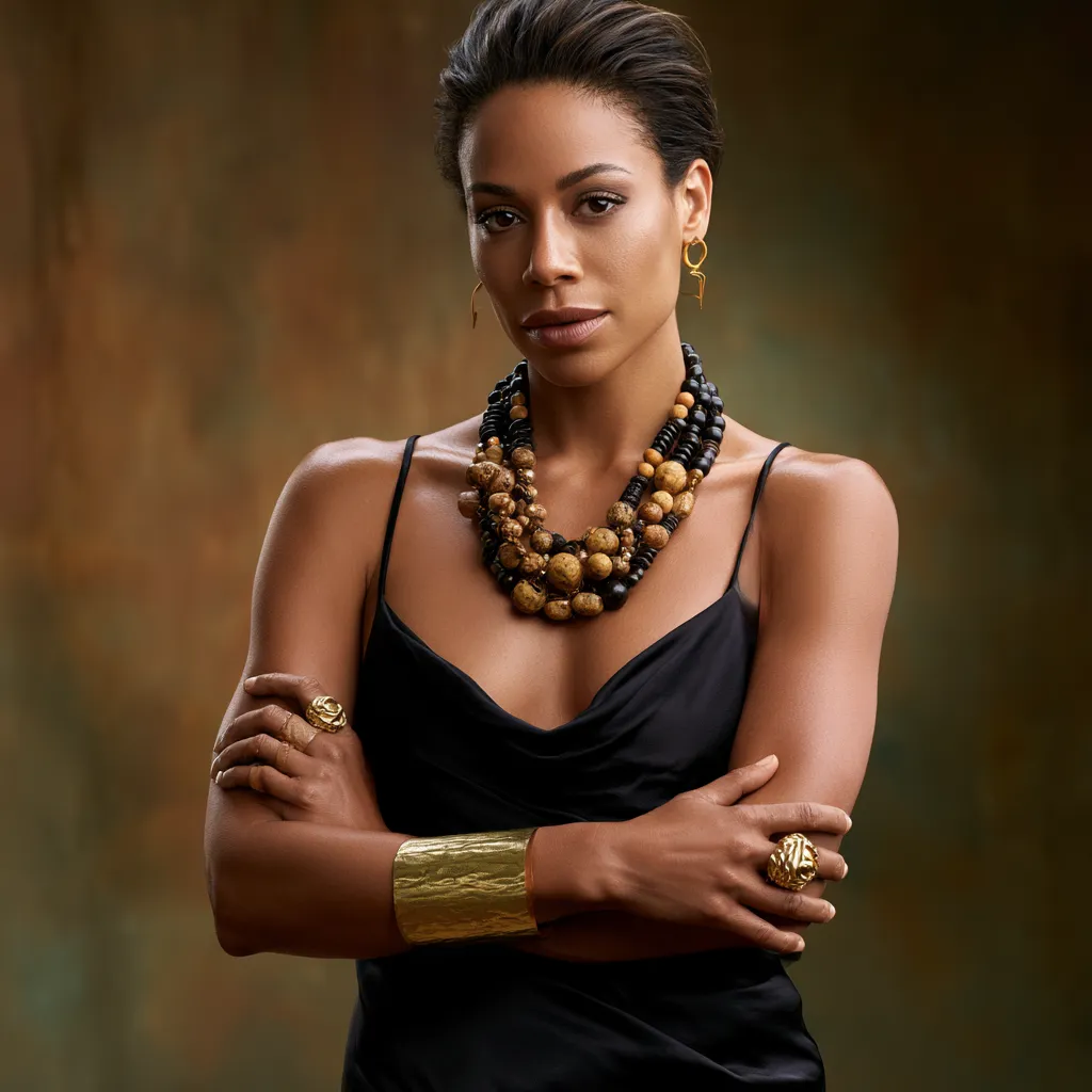 chunky charm necklace and cuff bracelet summer 2026 outfit