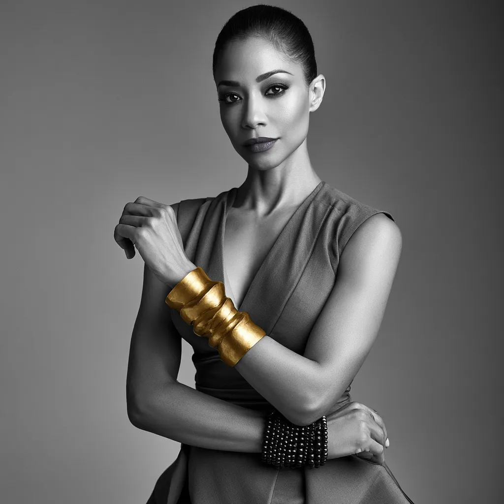 wide gold cuff bracelet sculptural wrist styling 2026