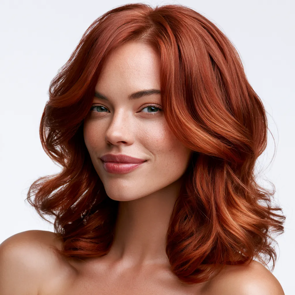 Copper hair color maintenance glossy finish close-up