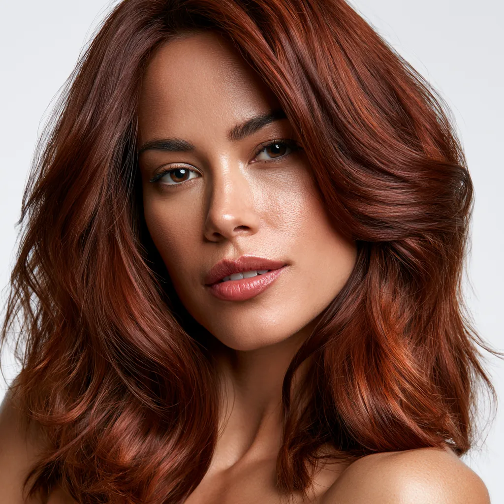Cinnamon copper balayage with warm auburn tones summer 2026