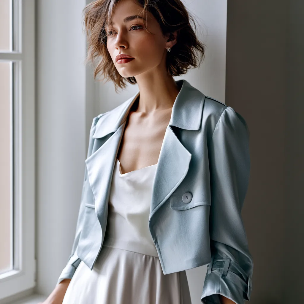 butter yellow cropped trench coat spring street style look