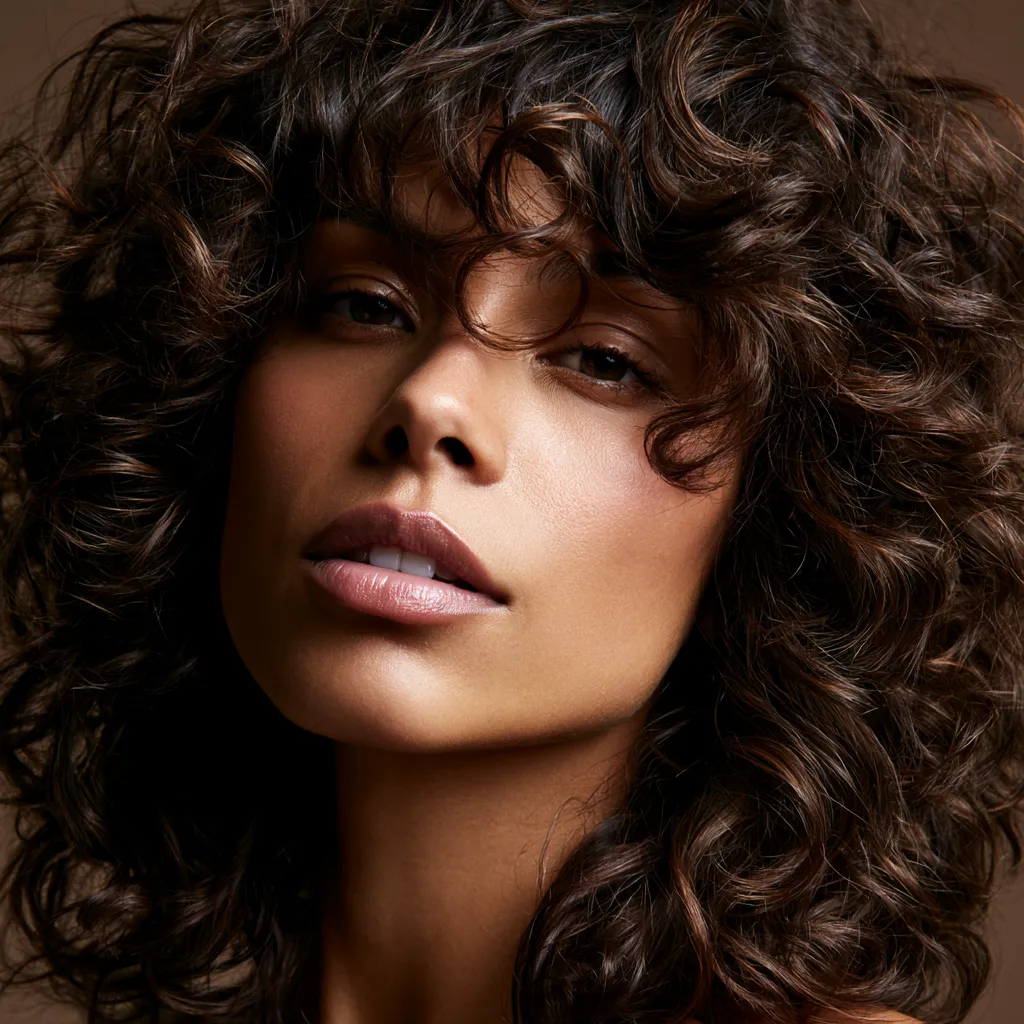 wavy shag cut showing crown volume and tapered ends