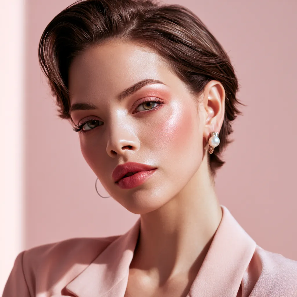 matte base with targeted cheekbone highlight spring look