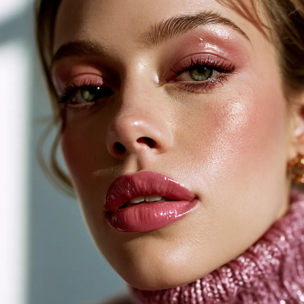glazed monochromatic lip and cheek tonal finish