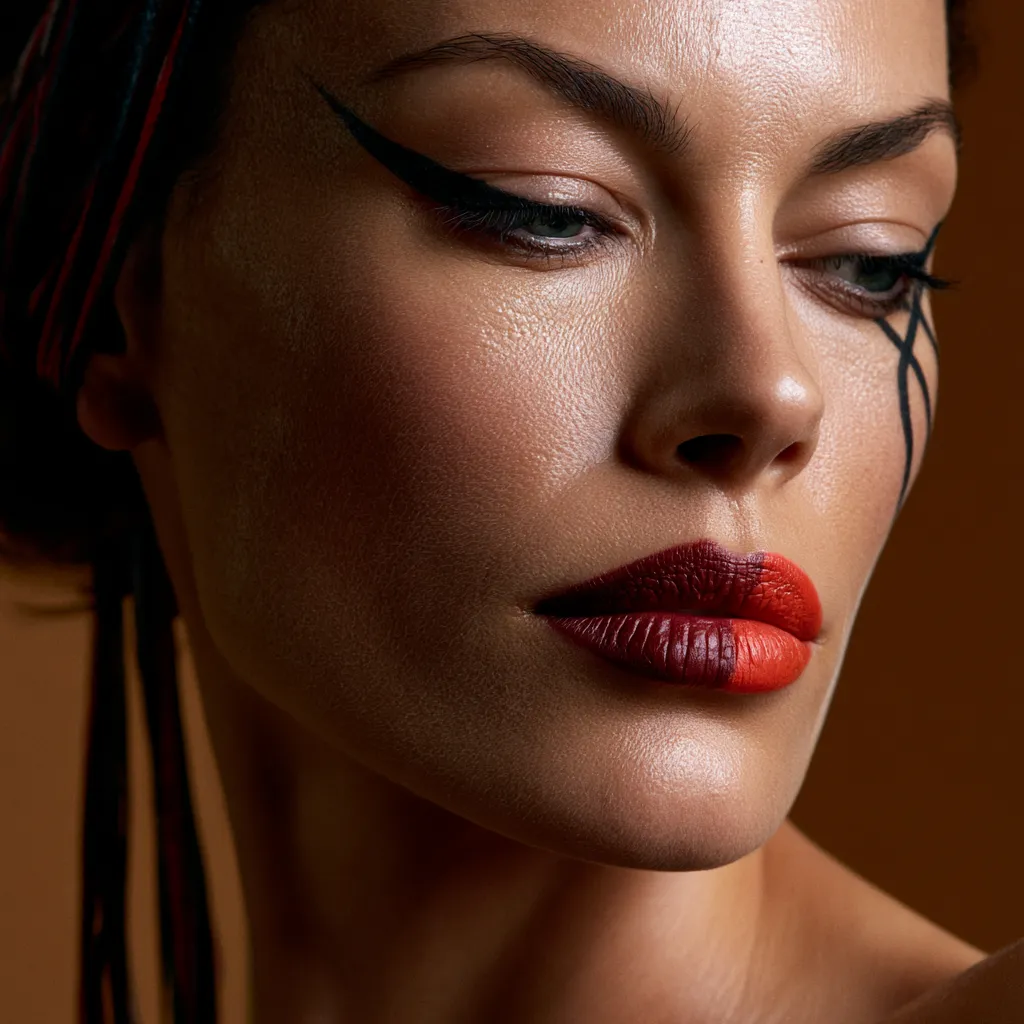 Pat McGrath inspired two-tone lip with mismatched liner