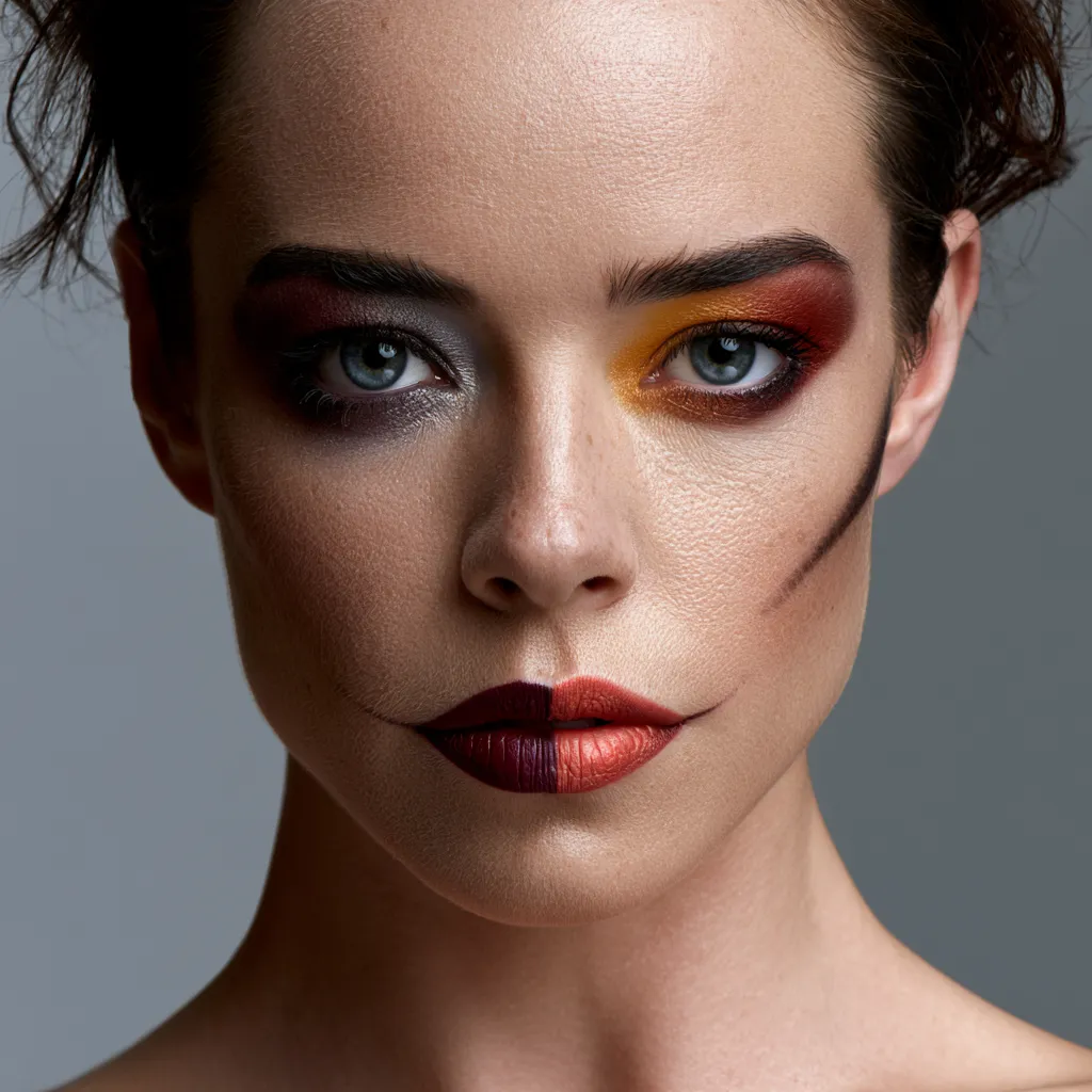 Complete glitchy glam makeup look full face 2026