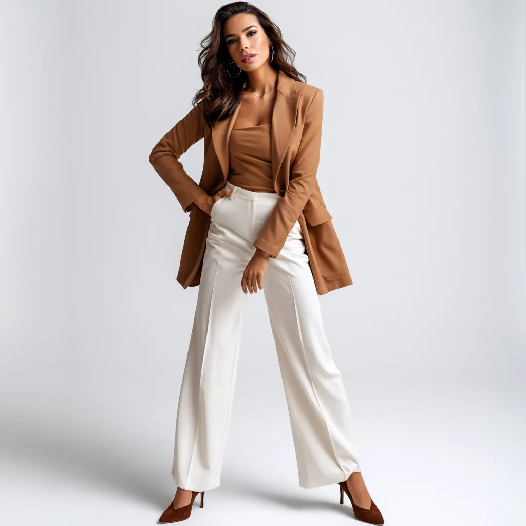 quiet luxury kitten heel trouser outfit spring