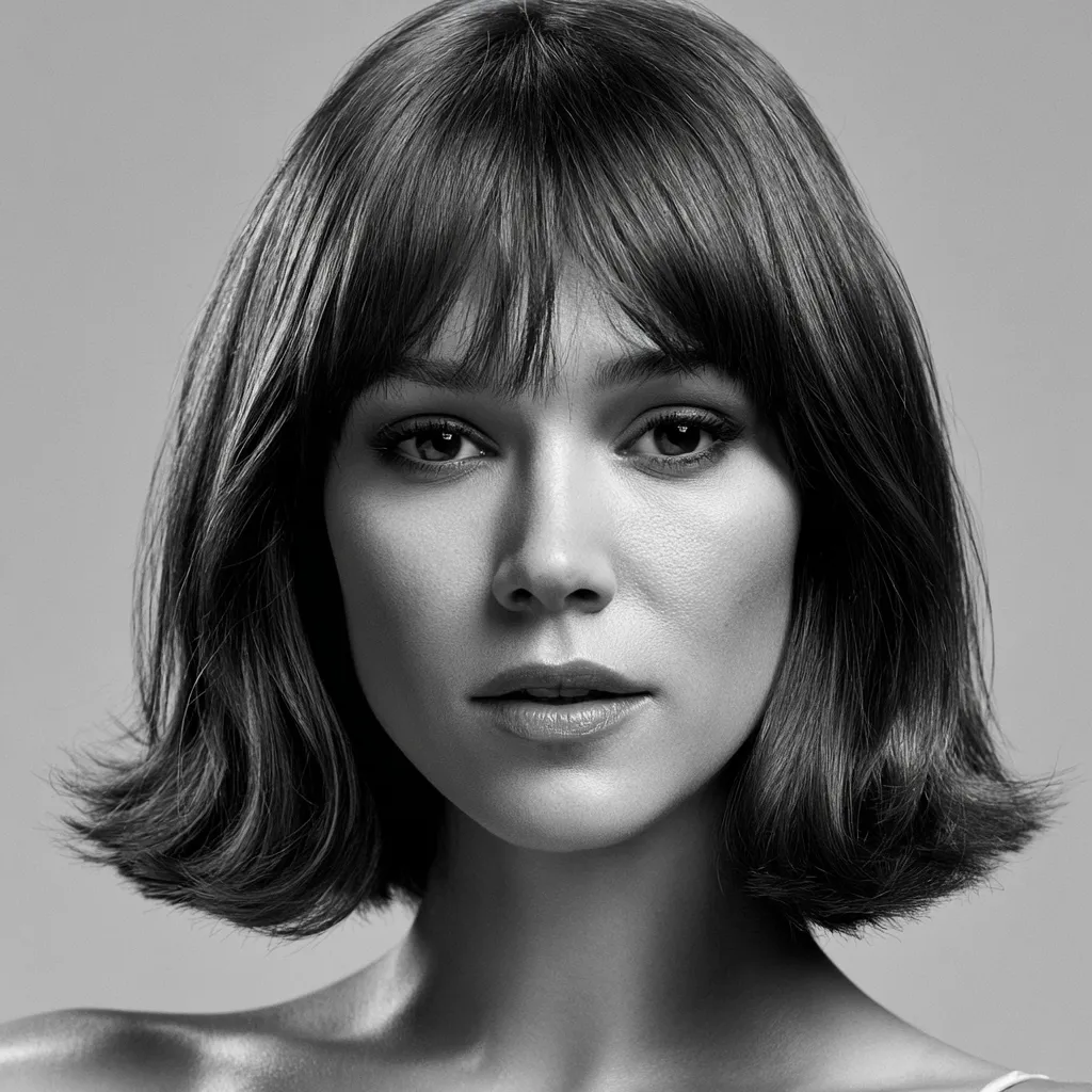 smooth glossy lob haircut spring salon trend