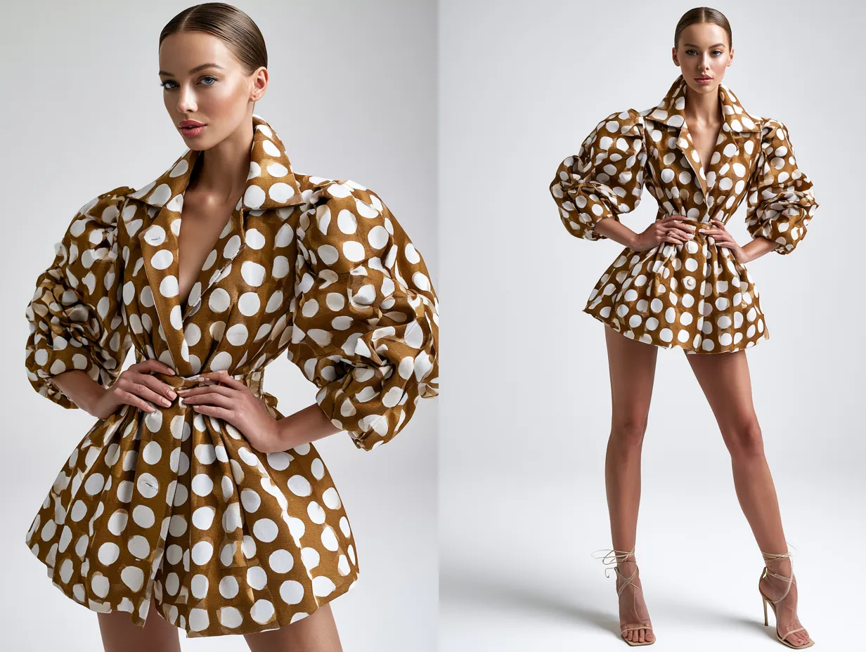 Bold polka dot coat modern spring 2026 fashion