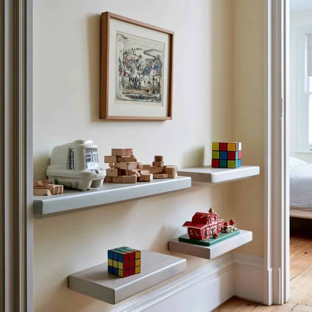 View-Master and classic toys on wooden shelf