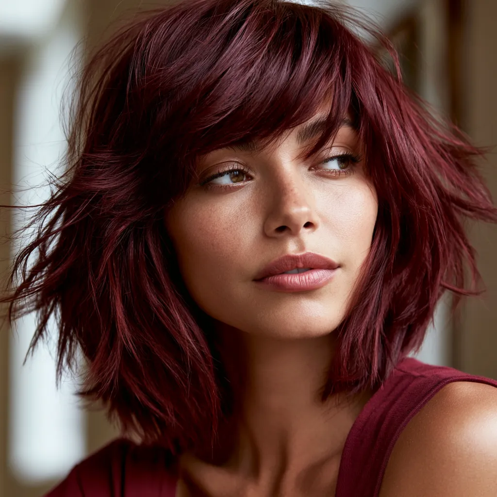 Shaggy bob haircut with feathered layers summer 2026