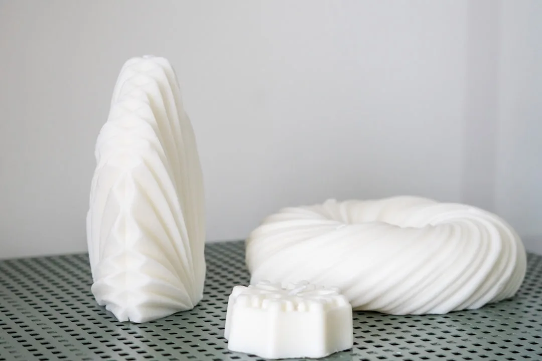 3D printed home decor vases and sculptural objects in modern interior