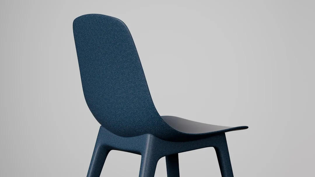 Close-up of 3D printed chair showing lattice structural pattern details