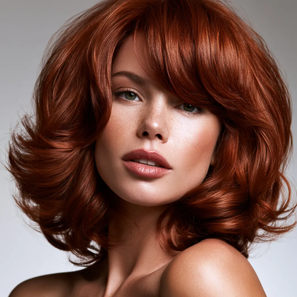 soft face-framing layers on a voluminous blowout style