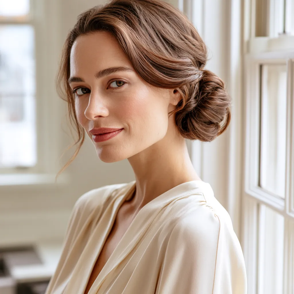 polished low bun hairstyle for everyday office wear