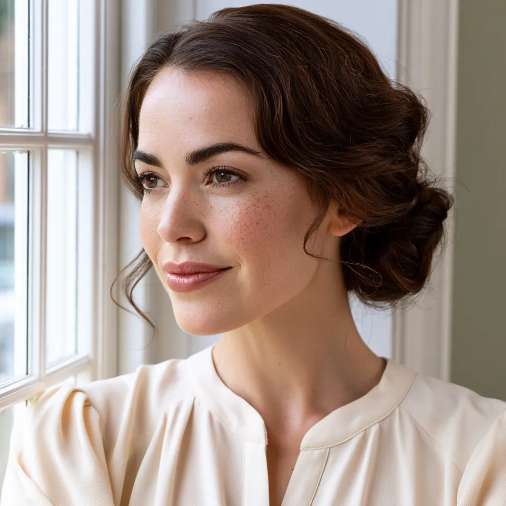 clean everyday hairstyle with intentional texture detail