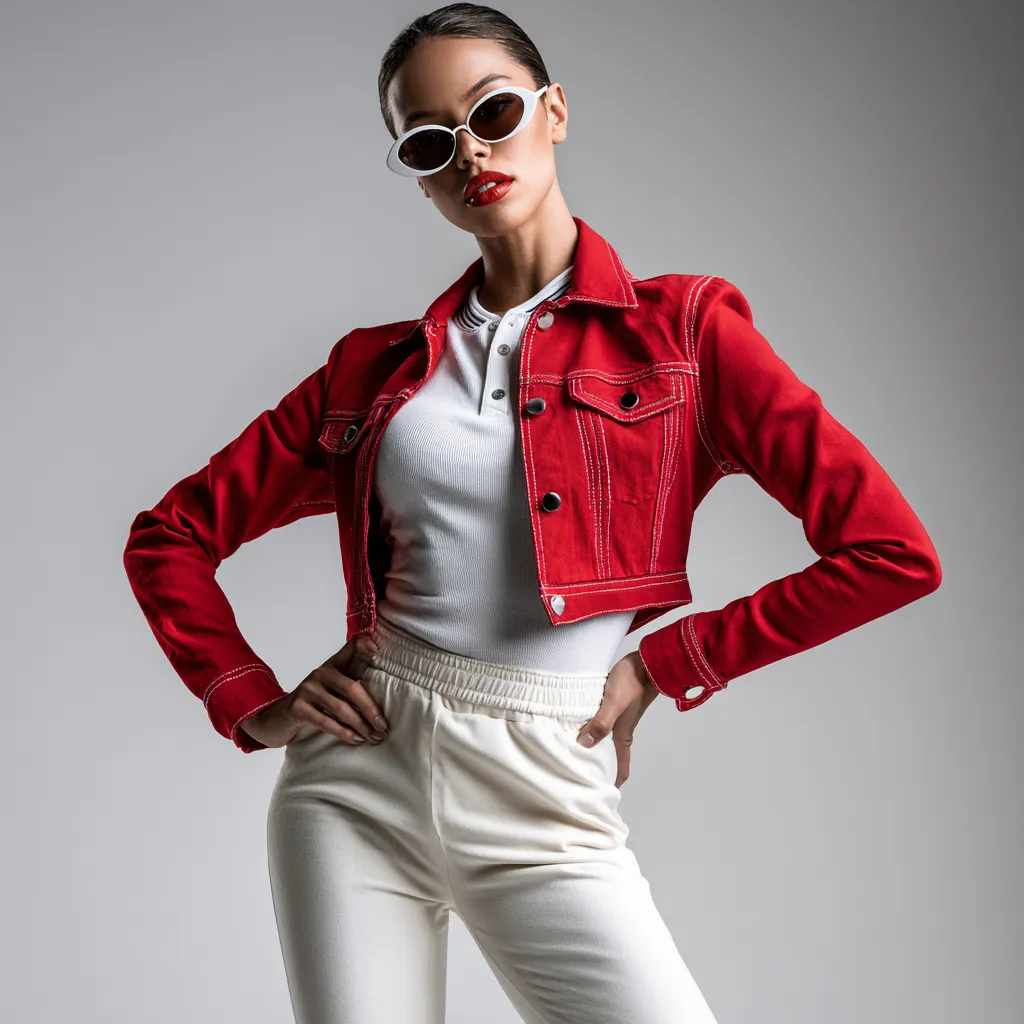 Sporty-luxe jersey outfit with retro sunglasses and track pants