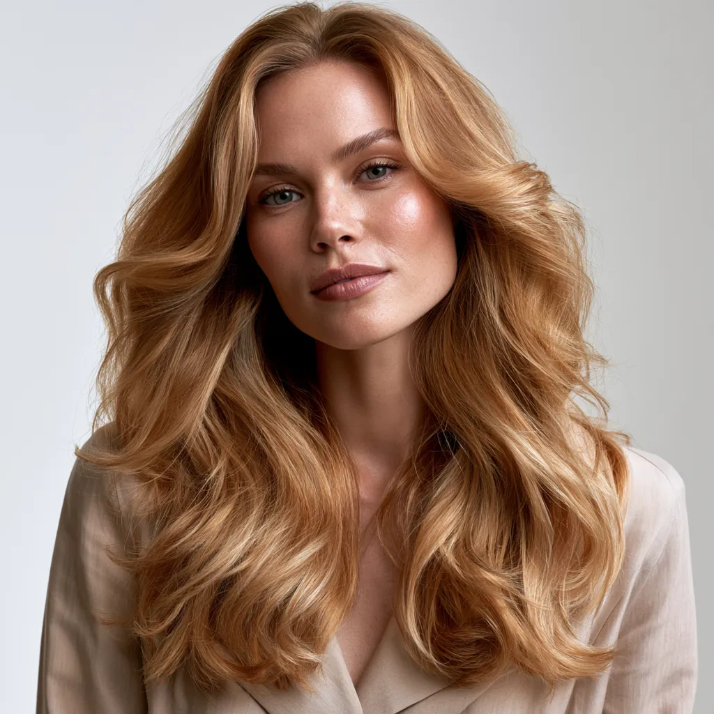 Editorial blonde hair color with dimensional tonal range