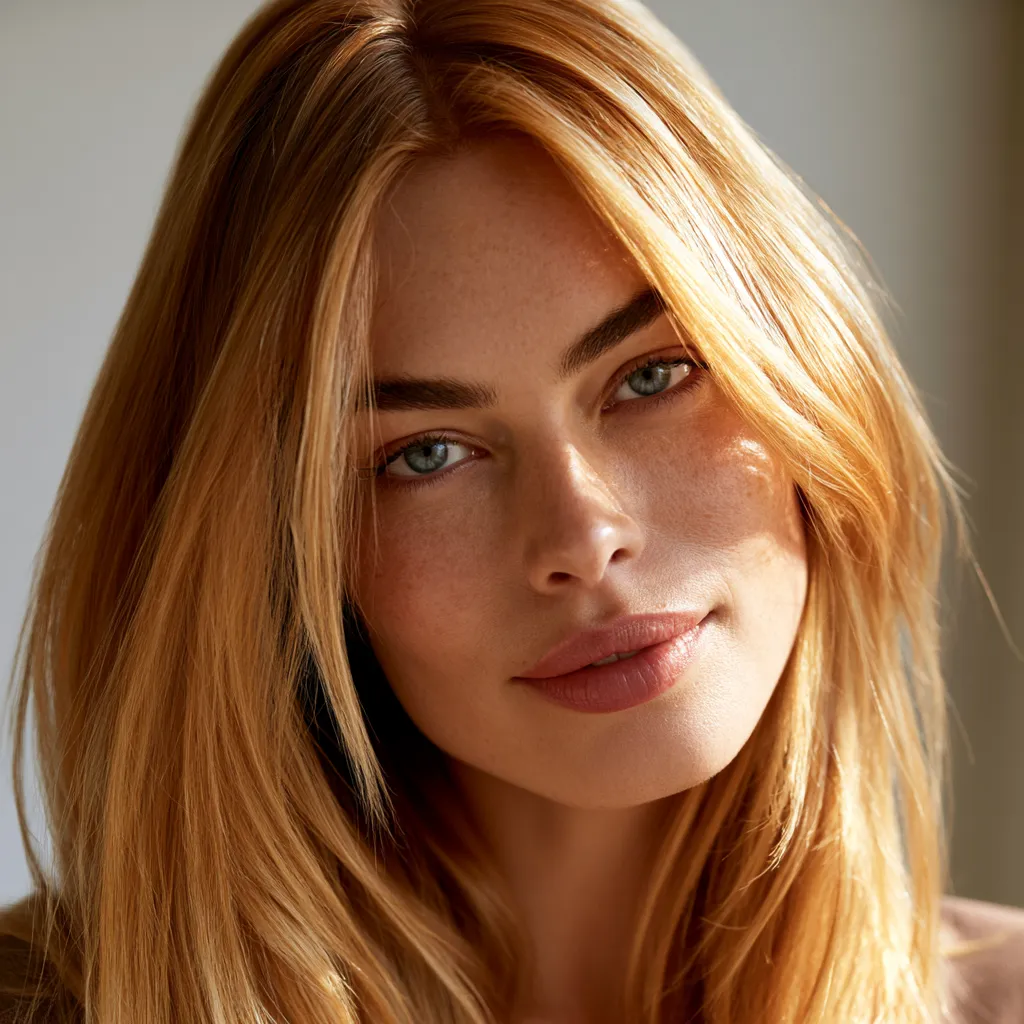 Rich warm sunrise blonde hair with healthy visible shine