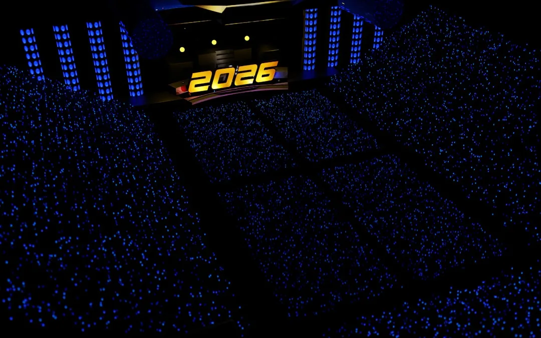 Modern virtual event venue interface showing multiple guest avatars detail 3