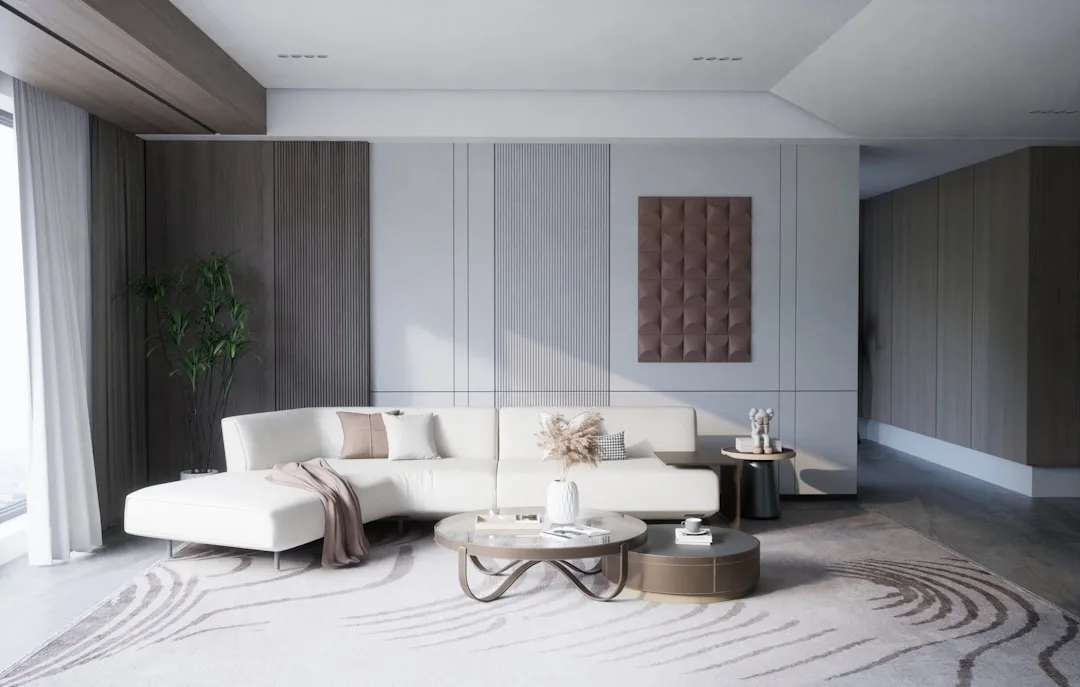 Algae-based wall paneling creating living green interior finish