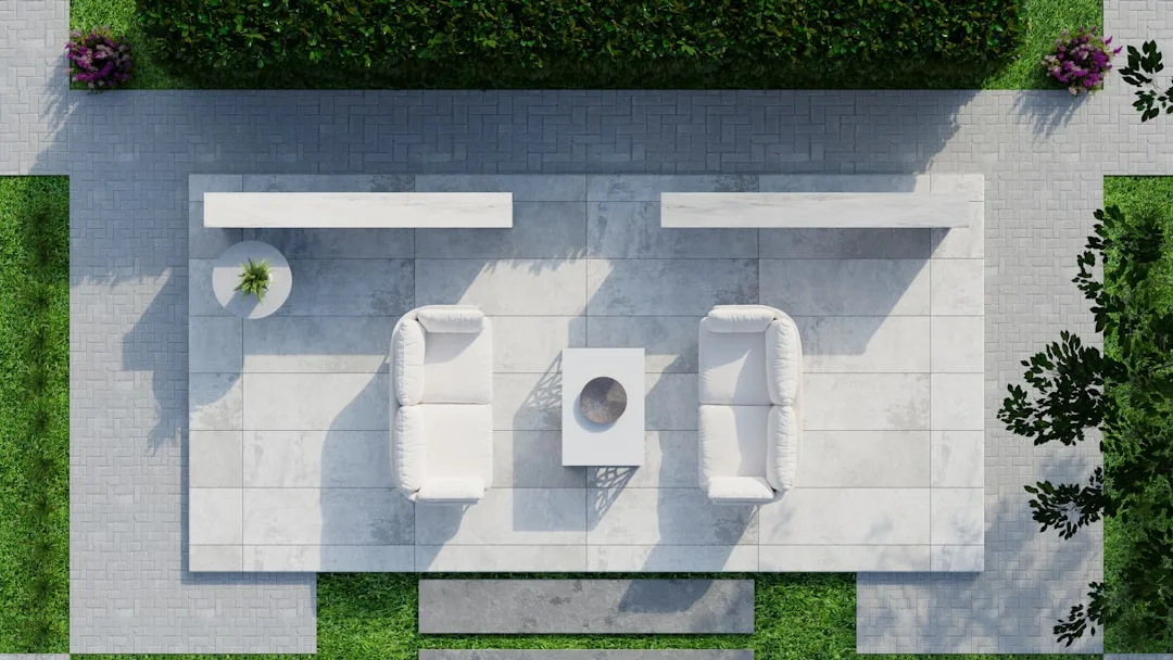Modular outdoor seating arrangement showing flexible patio furniture system design detail 4