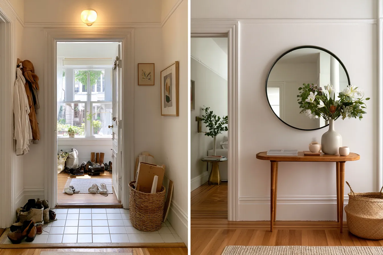 Before and after feng shui interior design entryway makeover result