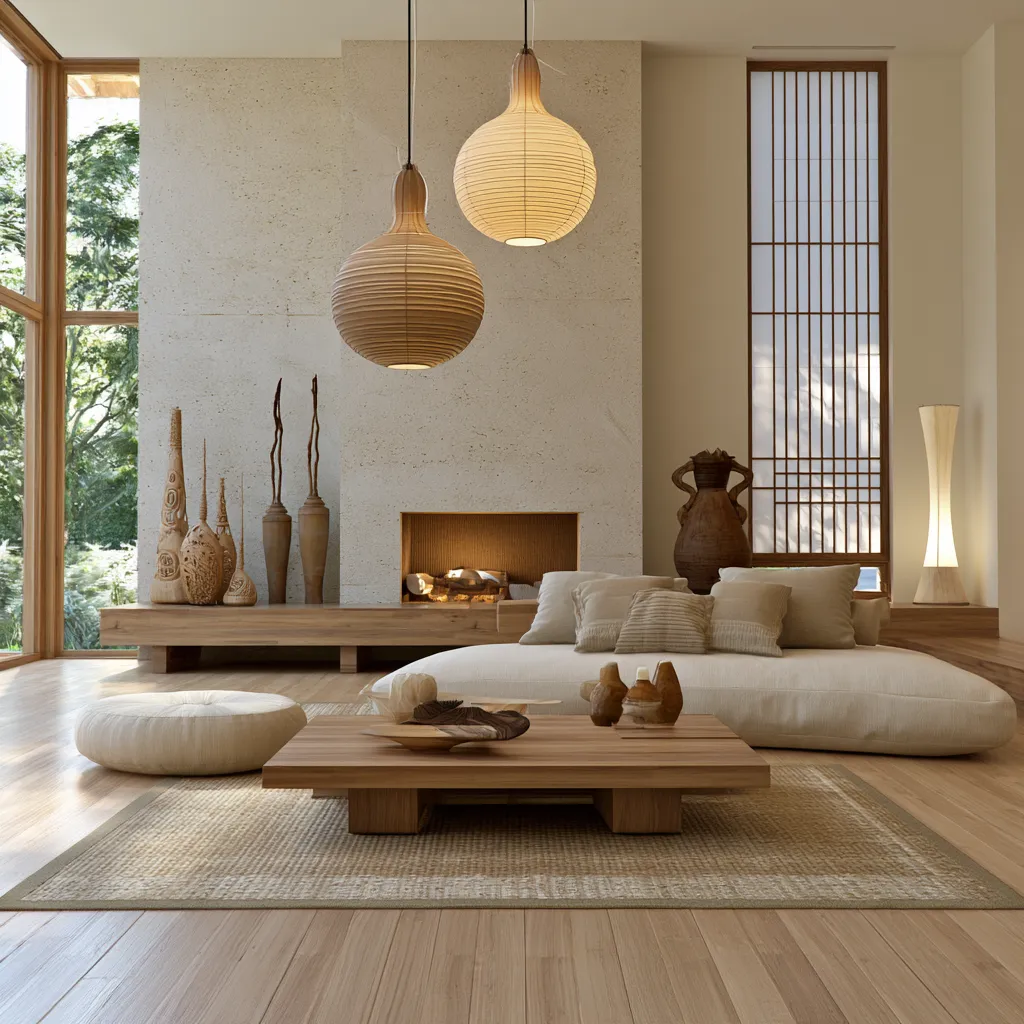 Feng shui inspired interior design with bagua-aligned color accents