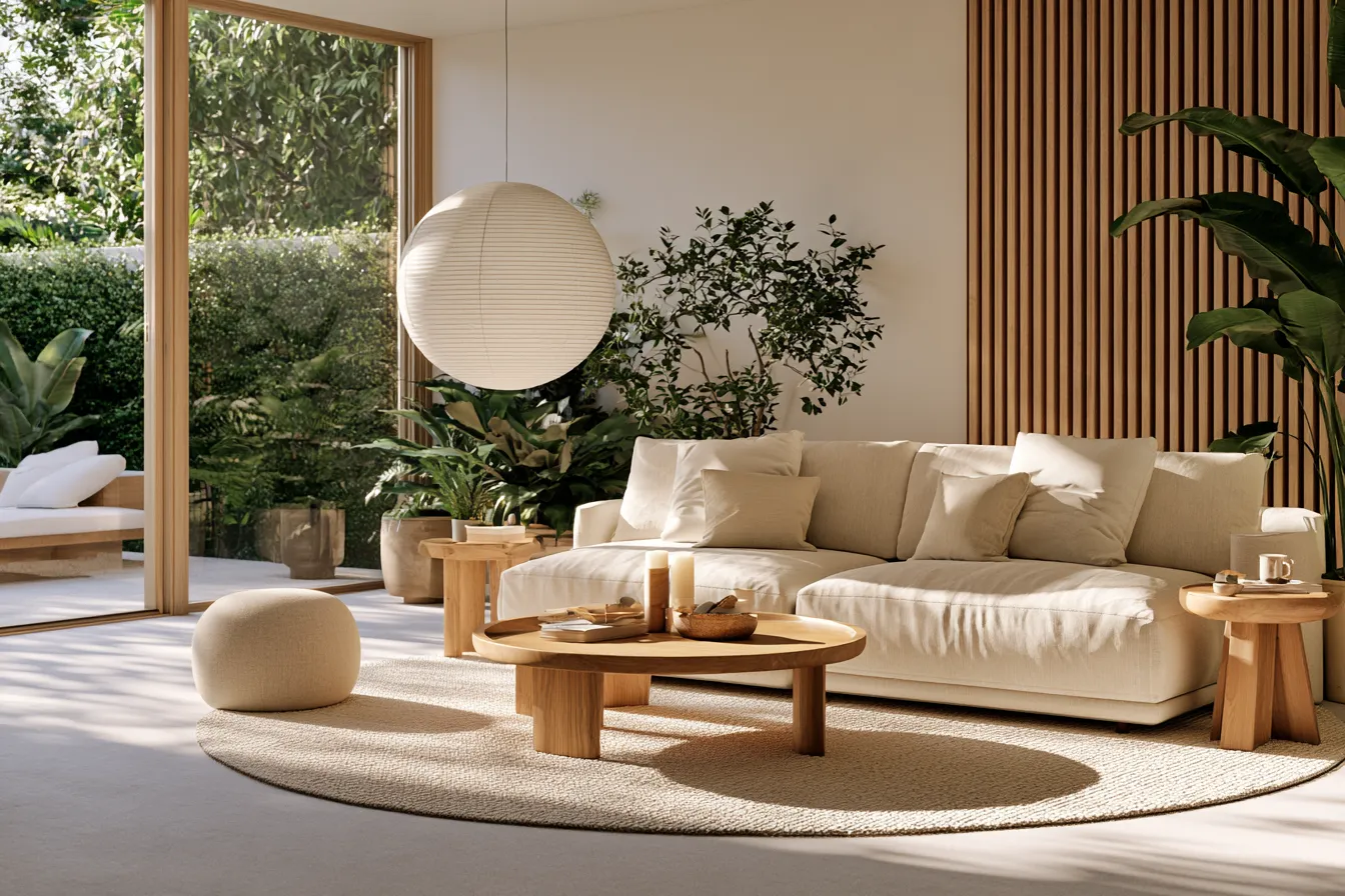 Modern feng shui interior design featuring open layout and balanced energy flow