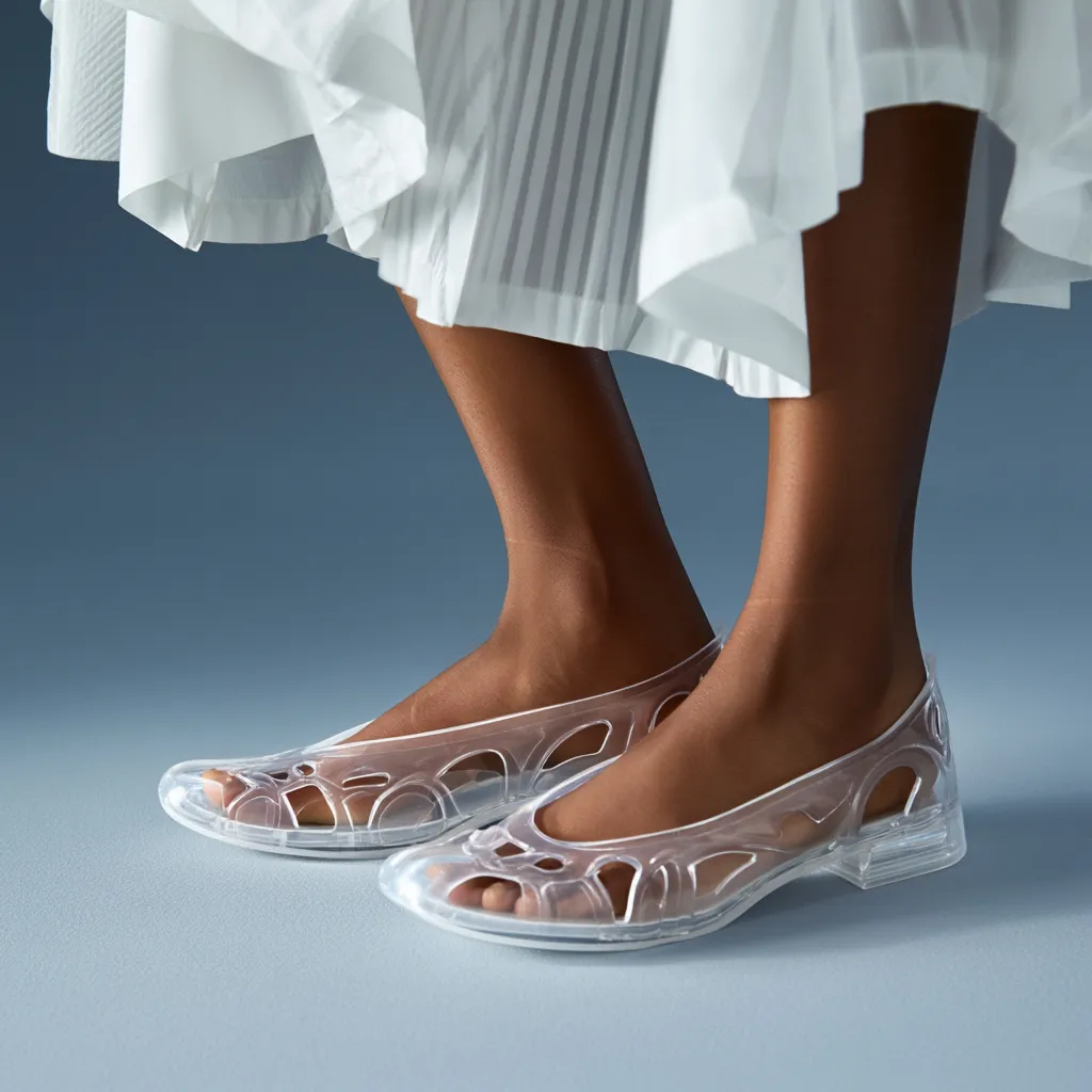 Jelly flats redefine summer footwear with translucent delicate silhouettes