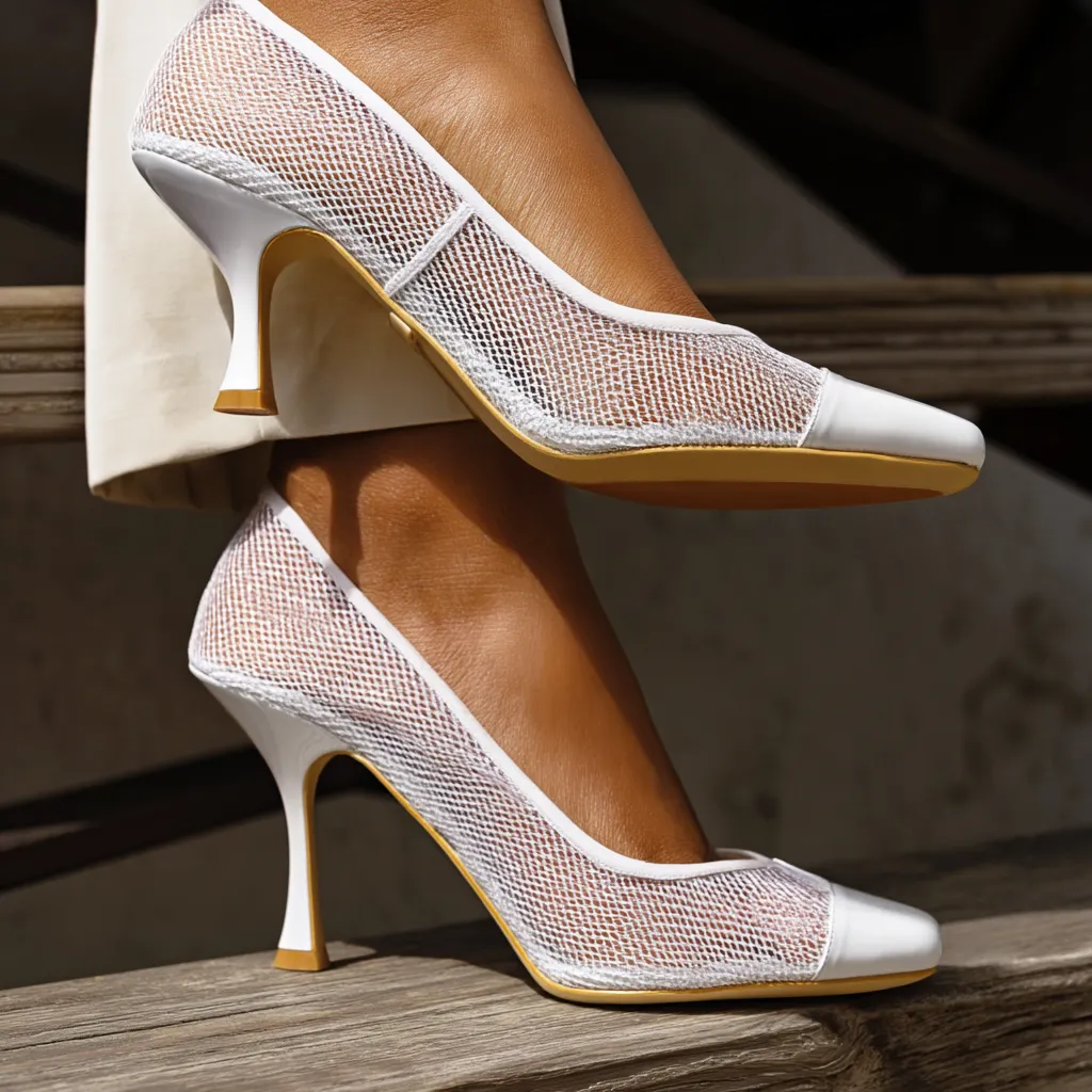 Kitten Heels With Mesh Materials Redefine Spring Minimalism Through Breathable Structure