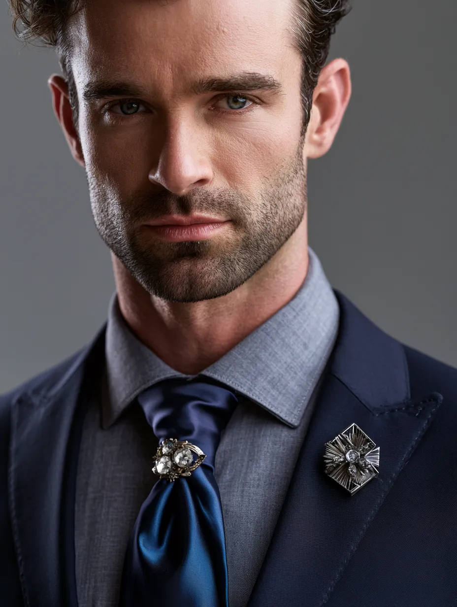 Budget-friendly and investment-piece pins work together on tailored suit