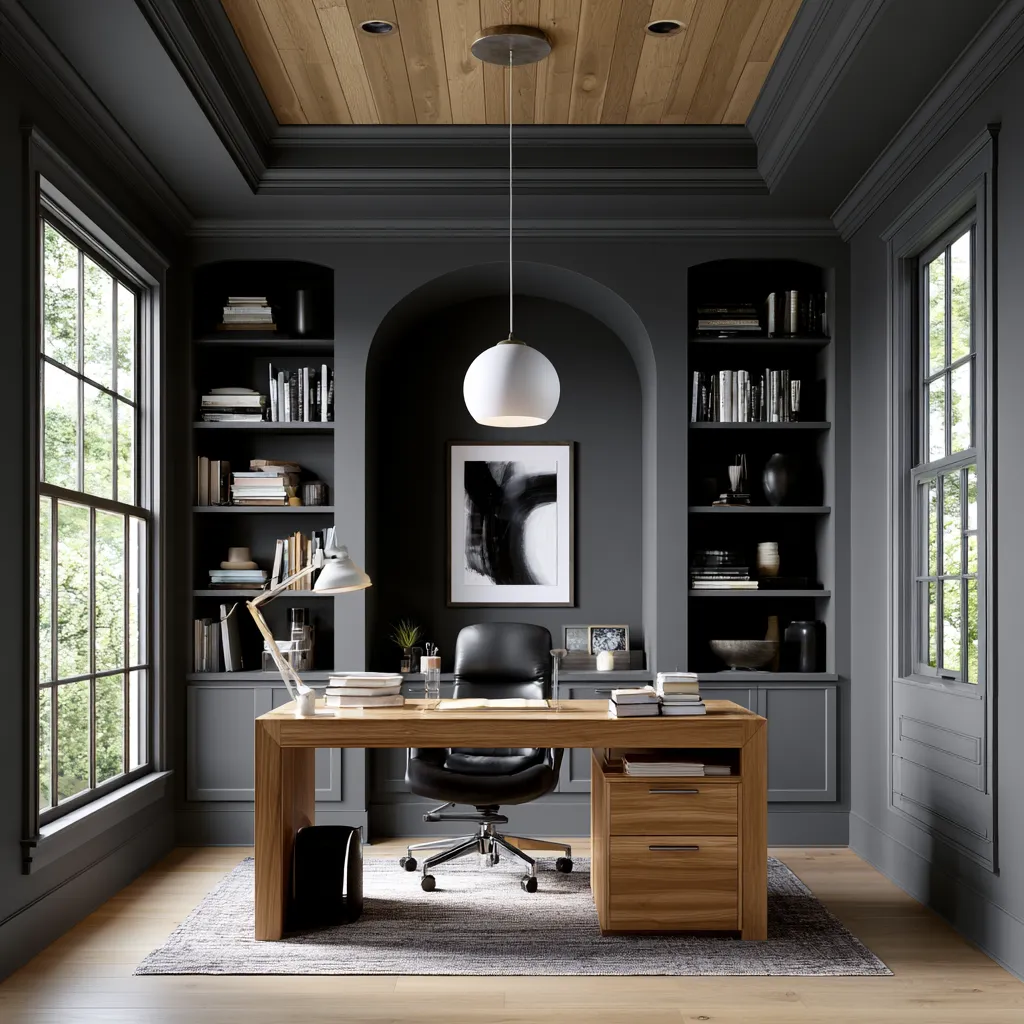 Office space demonstrating monochromatic color application