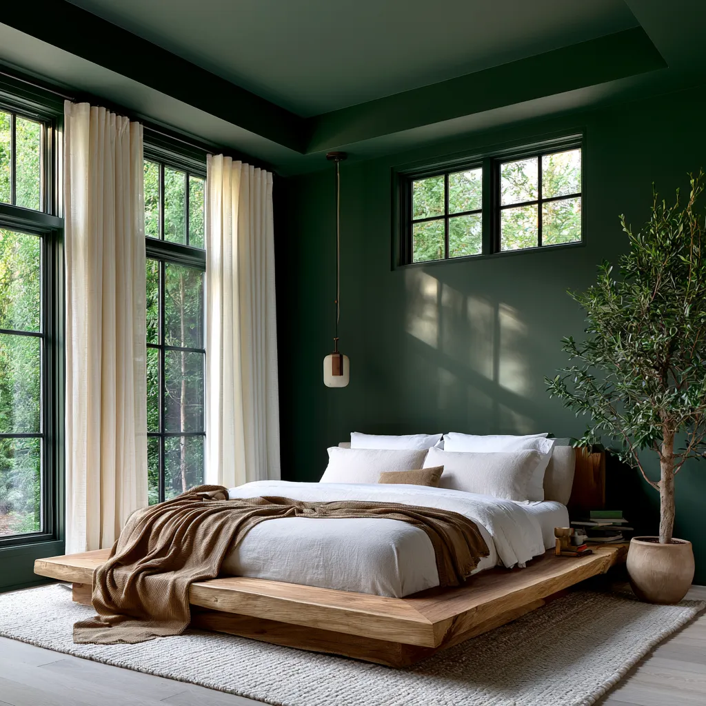 Color-drenched space demonstrating furniture contrast choices